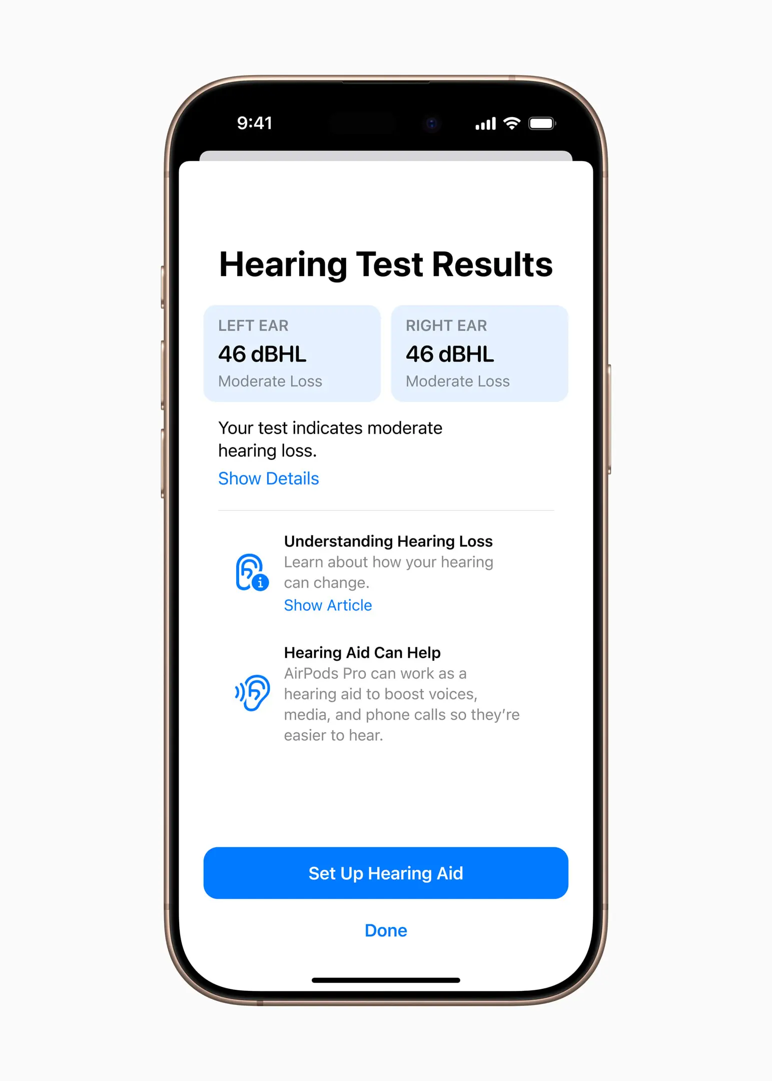Apple Health Hearing Test