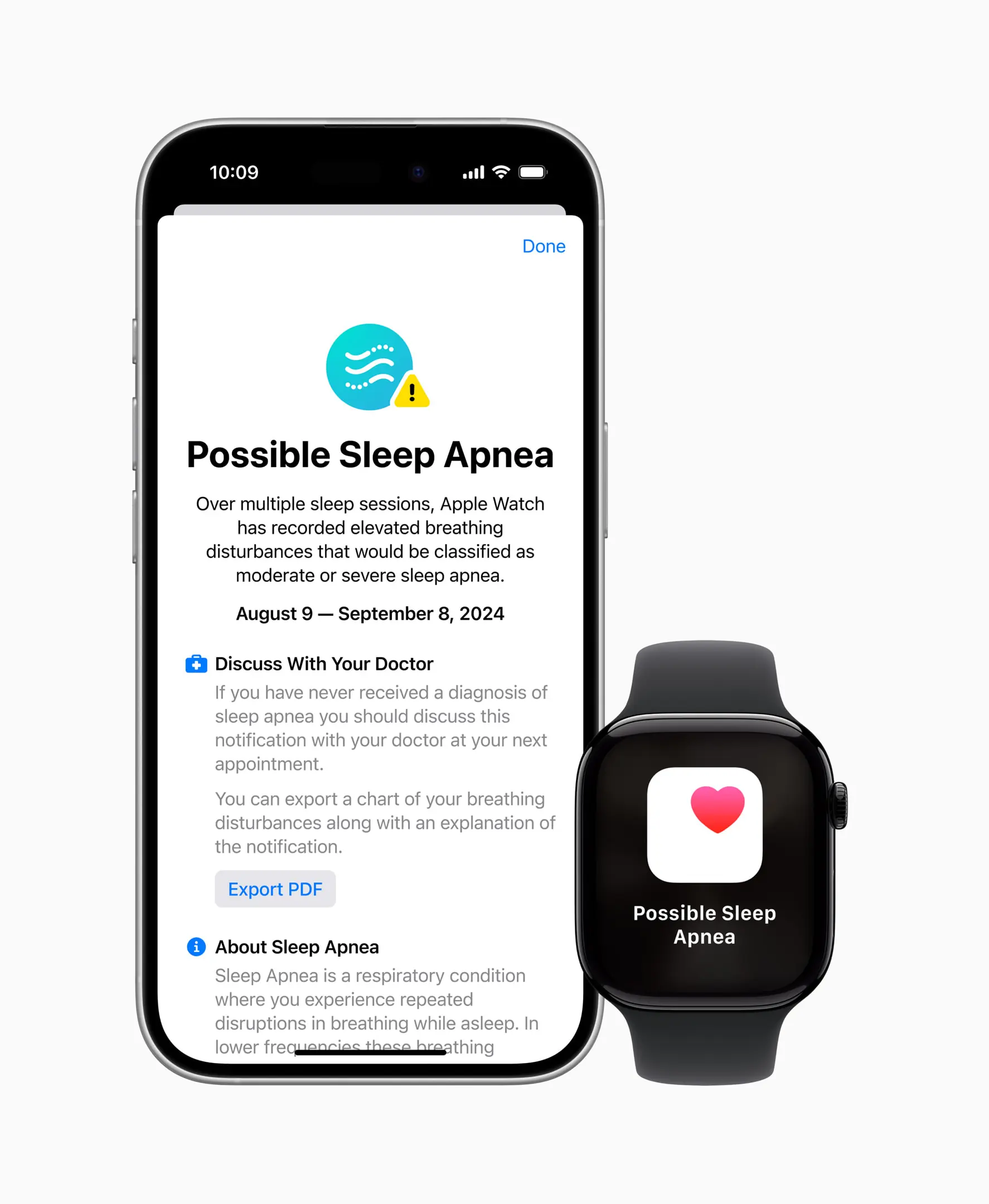 Apple Health sleep apnea notifications