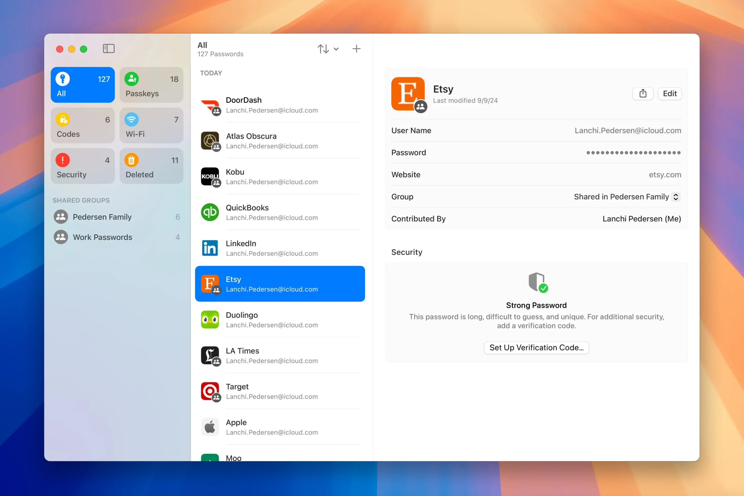 macOS Sequoia Passwords app