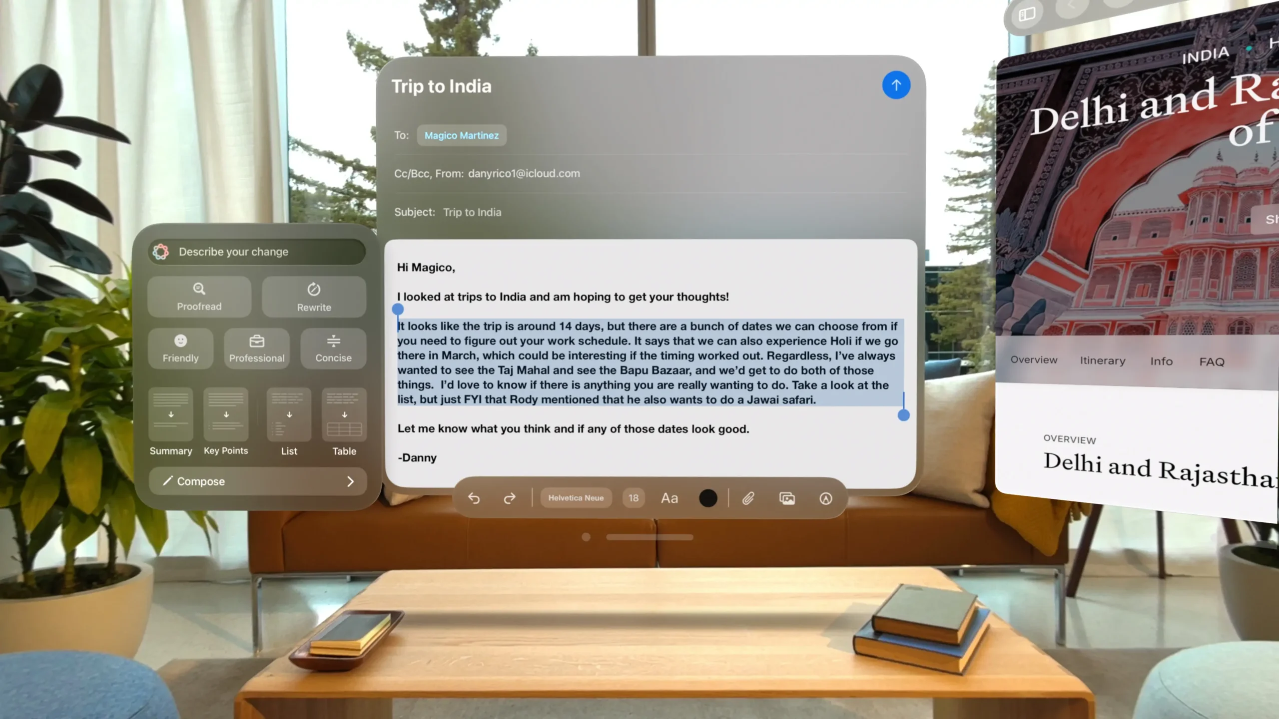 Apple Intelligence visionOS 2.4