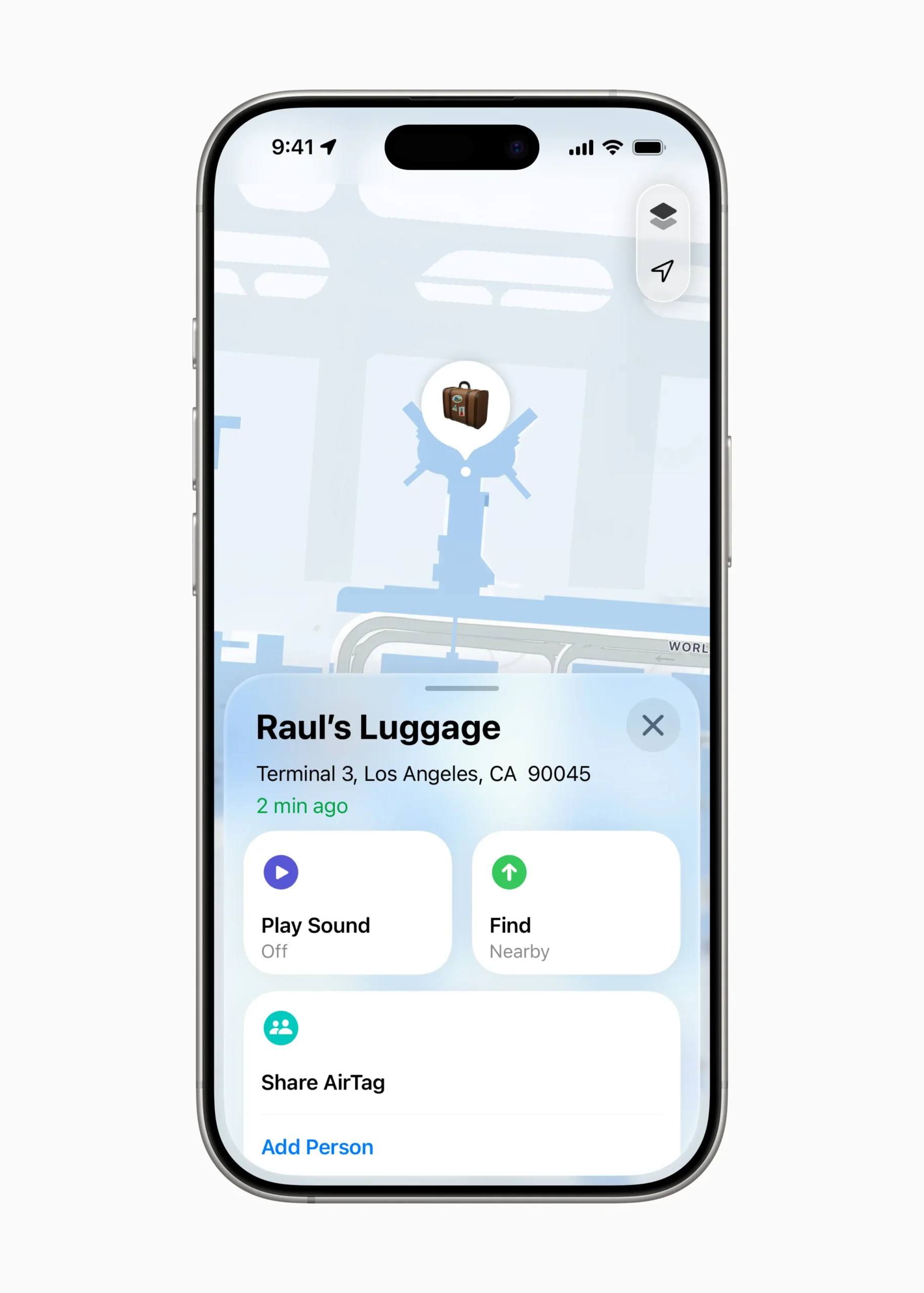 iOS 26 Find My Luggage AirTag
