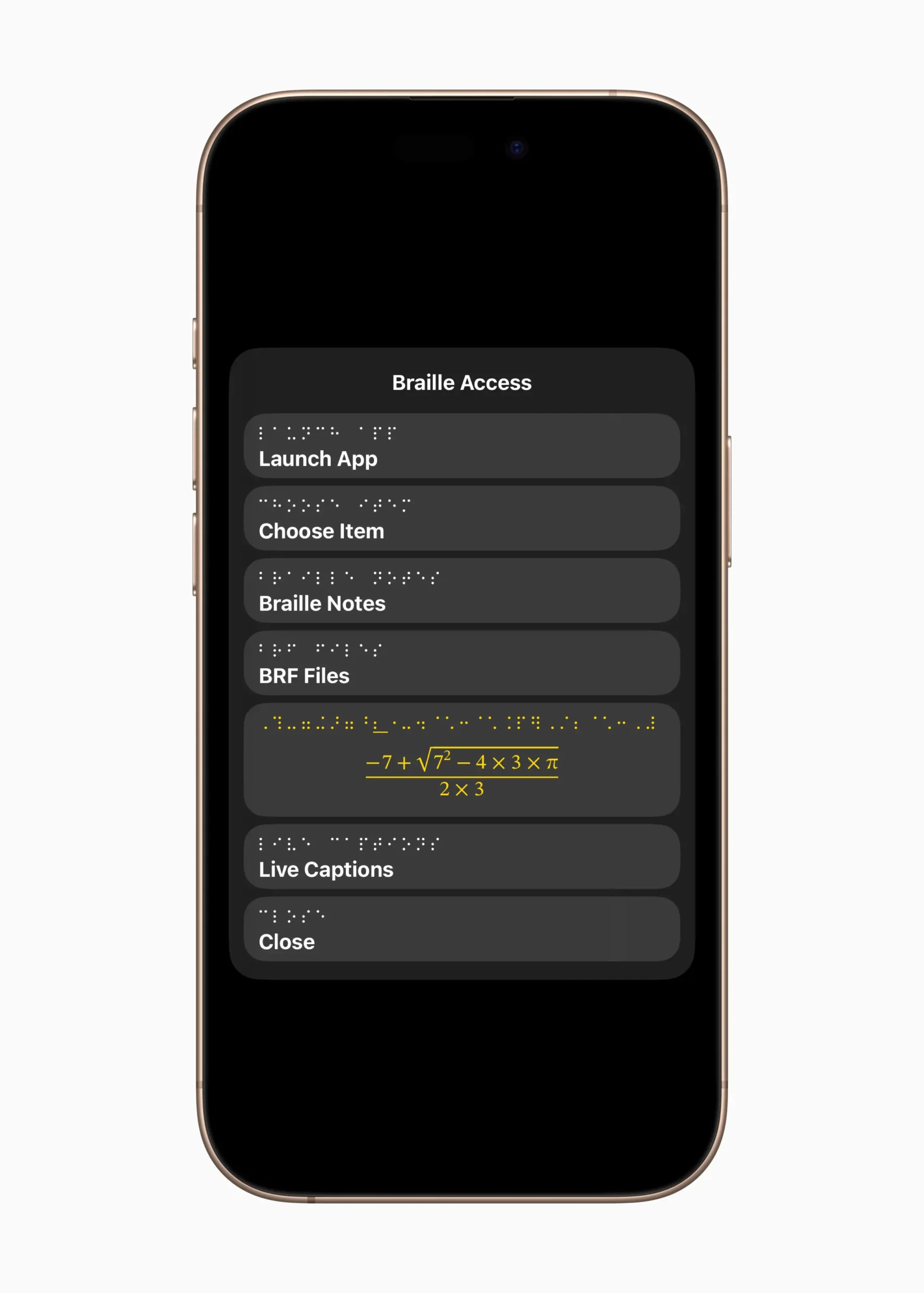Apple accessibility Braille Access 01