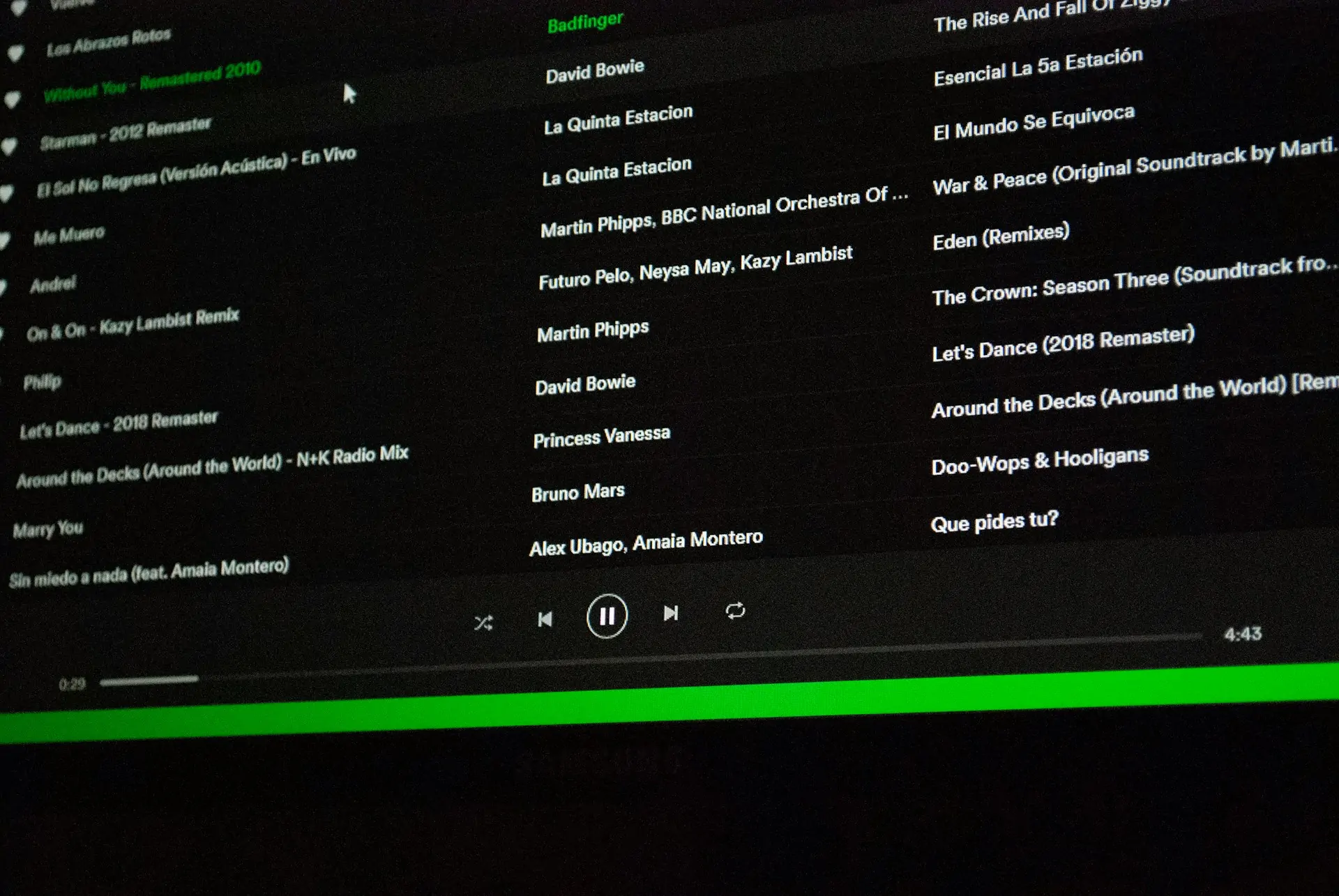Spotify on computer